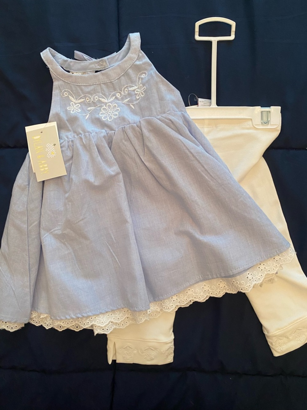 Dylan & Abby Light Blue Embroidered Baby Dress